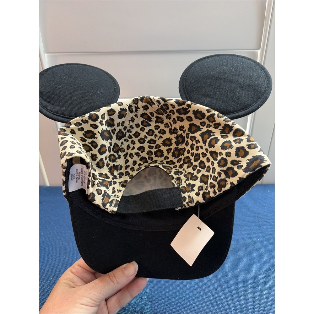 Disney World Animal Kingdom Cheetah Print Kids Baseball Cap Hat With Ears Vtg - Picture 2 of 6